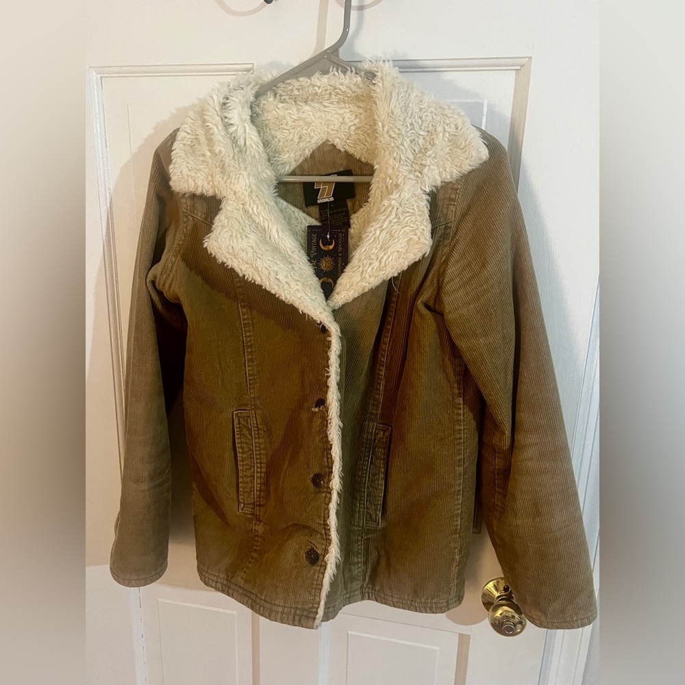 Vintage 90’s Brown Corduroy Jacket with Faux Shearling Lining